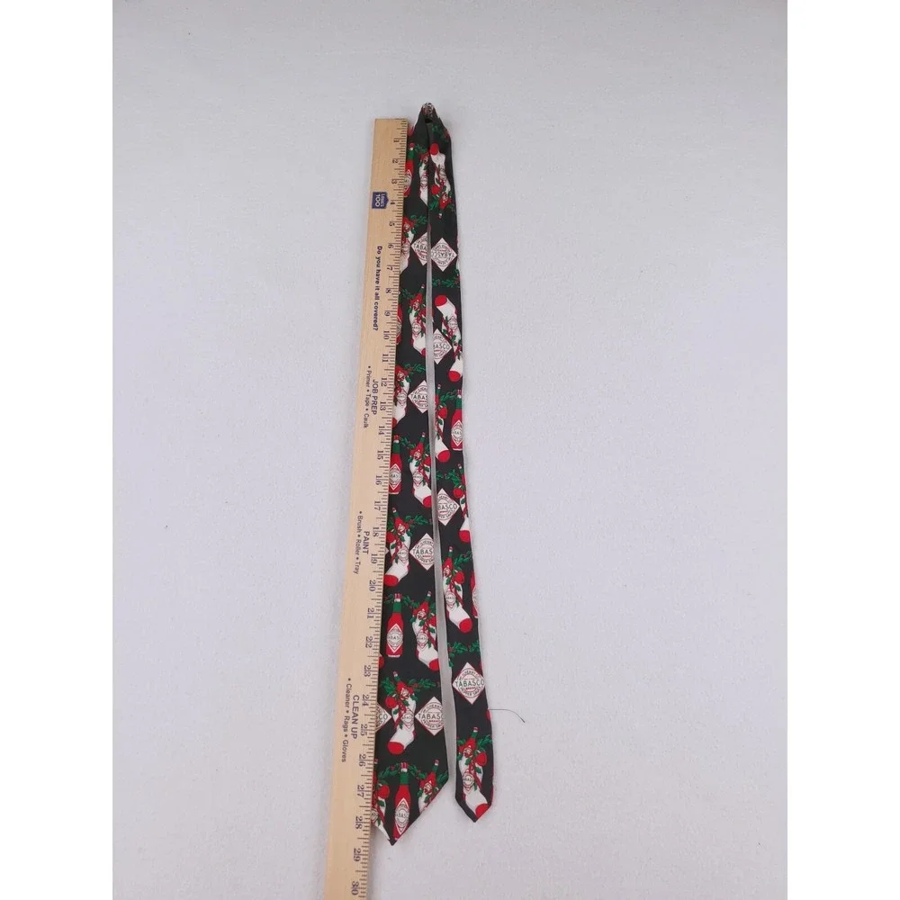 Tabasco Tie Necktie Mens Red Black Pepper Sauce Bottles Christmas Silk Spicy HOT